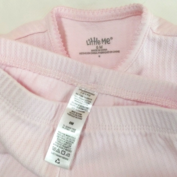 little me 2 piece organic cotton matching outfit set 6 months baby girl - Picture 4 of 8